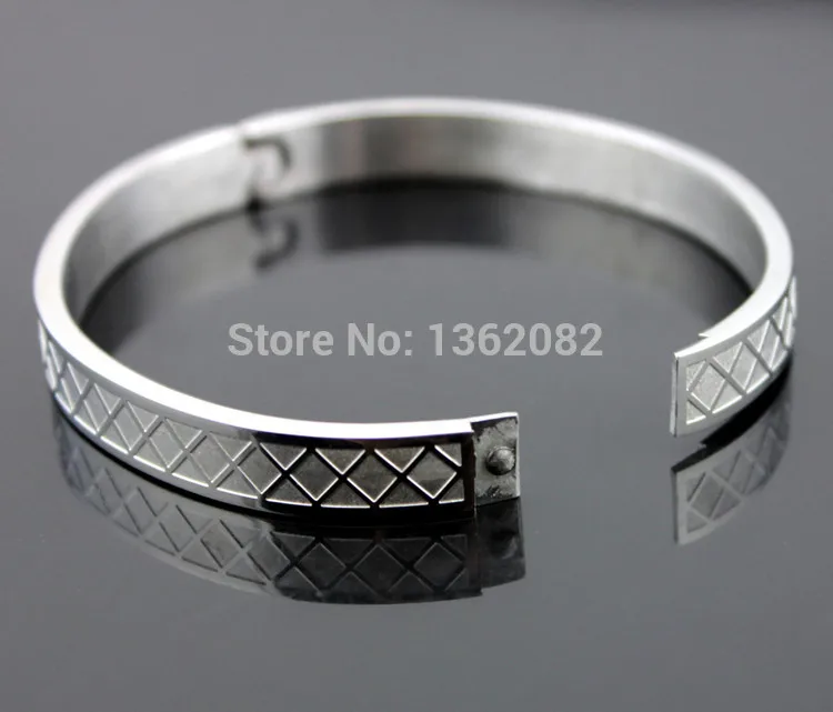 Fashion Stainless Steel Carved Cuff Bangle Bracelet 8mm Width Men Women