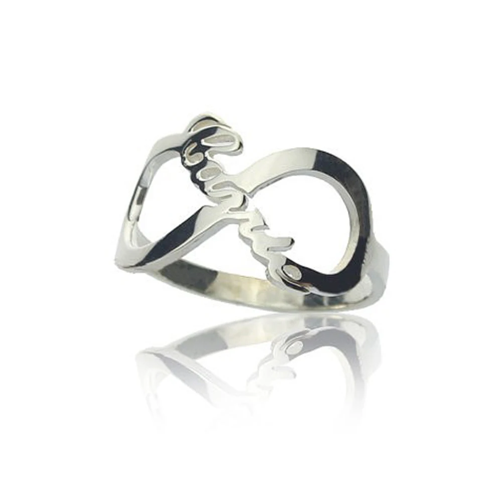 

Infinity Ring Name Personalized 925 Sterling Silver Infinite Nameplate Ring Fashion Initial Handmade Custom Anniversary Gift