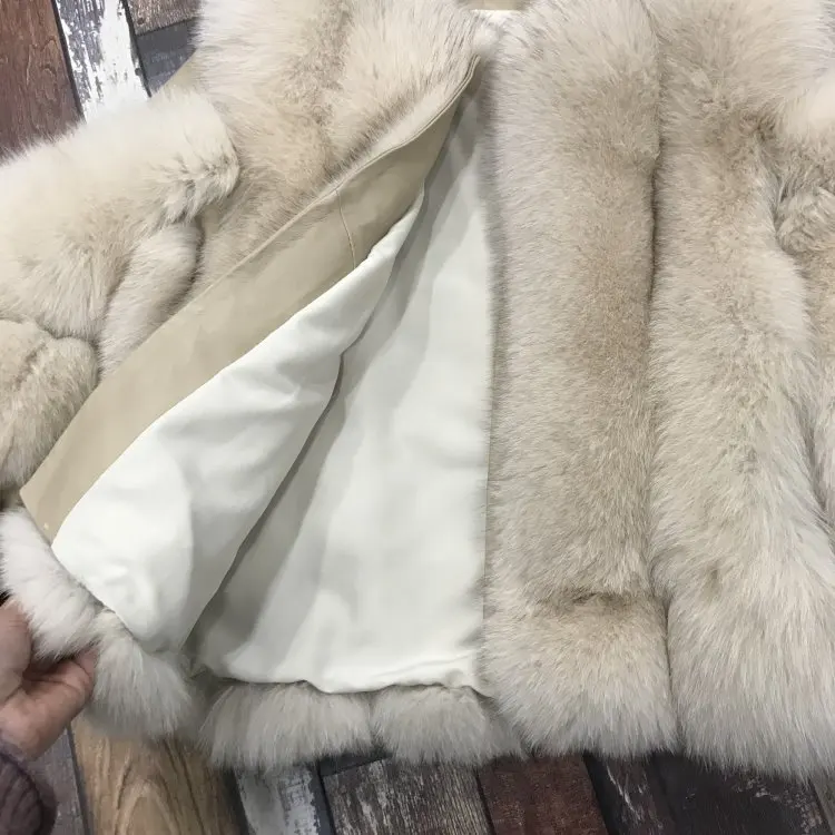 OFTBUY шуба из натурального Лисьего меха, зимняя женская куртка из натурального Лисьего меха, Толстая теплая уличная одежда, брендовая Роскошная верхняя одежда, повседневная мода