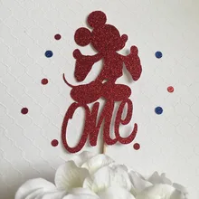 10 шт на заказ возраст микки один торт Топпер первое украшение для именинного торта первый день рождения один украшения на день рождения один год торт Топпер