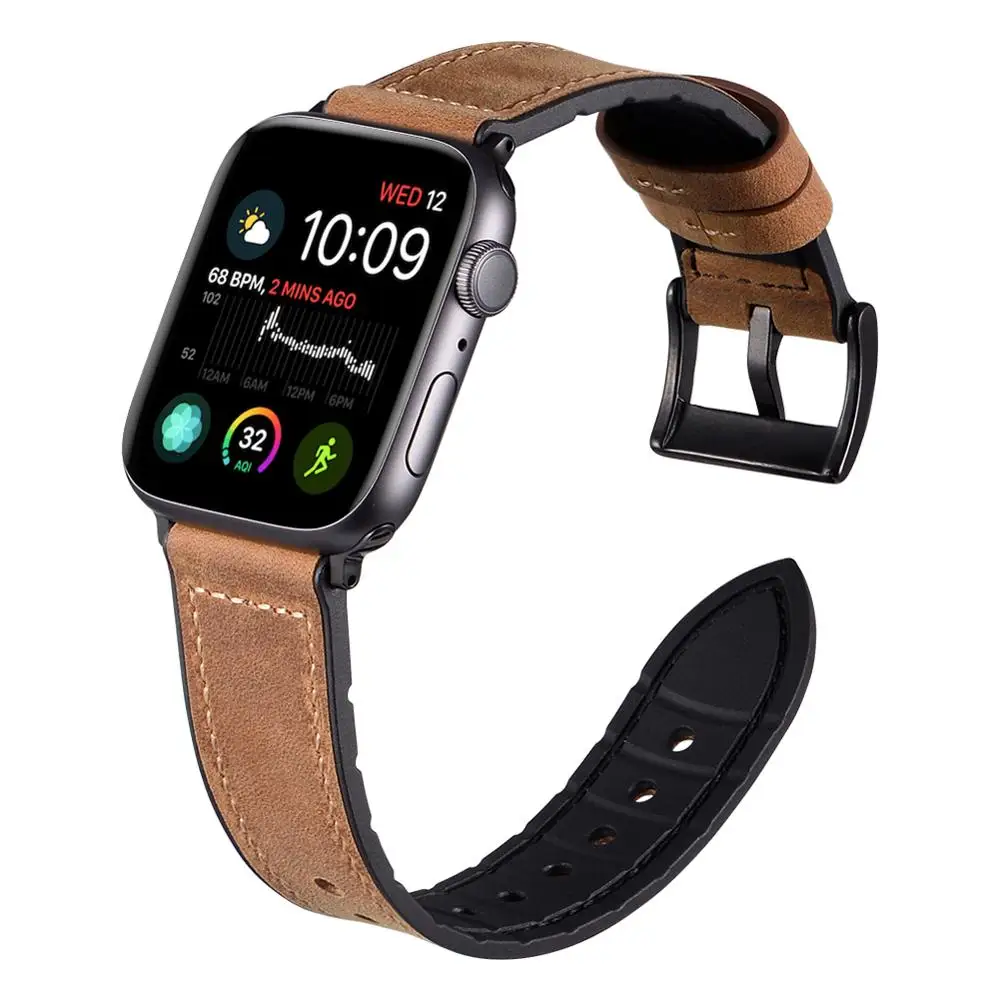 

New Leather Watchband Strap For Apple Watch Bands Strap Apple Watch 42mm/44mm Iwatch Band 38Mm/40Mm Pulseira Bracelet Series