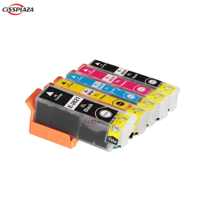 

CISSPLAZA 5pcs T2621 T2631-T2634 compatible for epson XP-510/520/600/605/610/615/620/625/700/710/720/800/810/820 printer