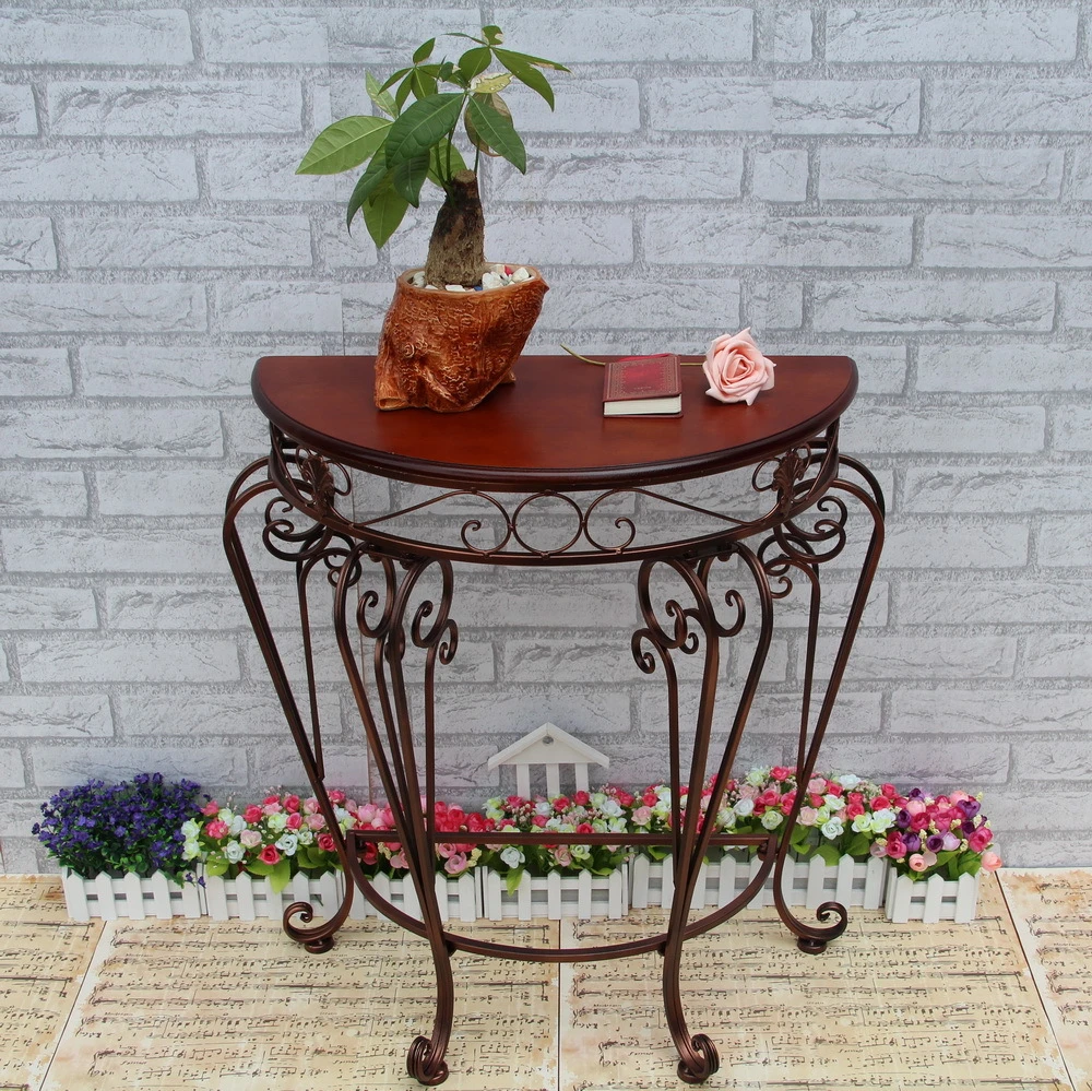 Continental Iron Console Tables Semicircular Wood Half Round Table Flower Simple Modern Sideboard Yx068 Sideboard Dining Room Furniture Sideboard Modernsideboard Table Aliexpress