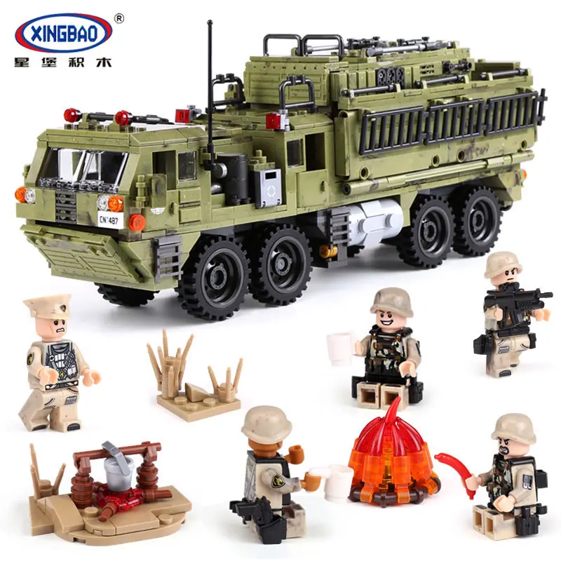 

XingBao 06014 Genuine 1377Pcs Military Series The Scorpion Heavy Truck Set Building Blocks Bricks DIY Toys for Children Gifts