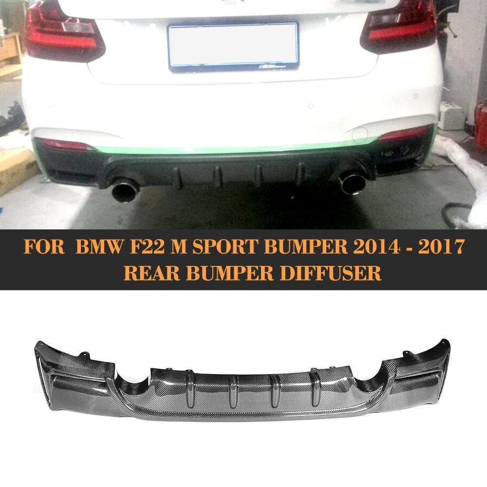 

2 Series carbon fiber car rear bumper lip spoiler diffuser for BMW F22 M Sport Coupe 14-17 Convertible Black FRP 220i 230i 235i