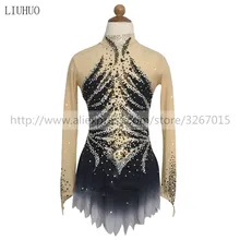 Платье для фигурного катания Женская одежда для фигурного катания для девочек платье для катания на коньках для соревнований по катанию на роликах блестящие стразы