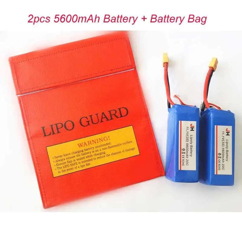 Модернизированный Lipo 3S ультра-высокая емкость 11,1 V 3S 20C 5600mAh Lipo аккумулятор для QR X350 Cheesron CX20 RC Квадрокоптер аксессуары - Цвет: 2 Battery and 1 Bag