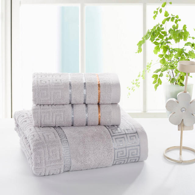 Lace Embroidered Cotton Towel Set 3 Pcs