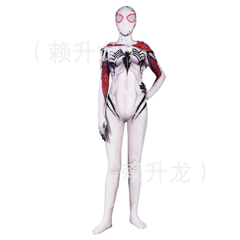 

Black Venom Spiderman Spider Gwen Stacy Costume Cosplay Suit Halloween Costumes for Women Plus Size Spandex Lycra Zentai Adult