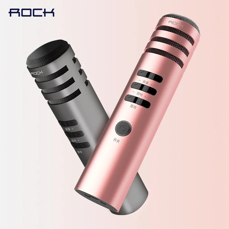 

ROCK Karaoke Handheld Mic Speaker Microphone Professional Condenser for Smartphone 3.5mm Jack Dynamic Wired Durable