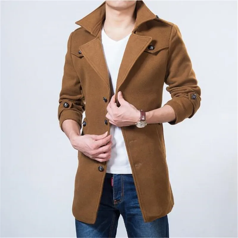 Мужской моды тонкий зимой, чтобы Утепленная одежда однобортный одежда; пальто Для мужчин для отдыха модные длинное пальто для мальчиков длинная куртка