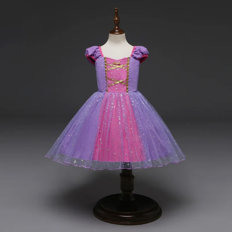 

Baby Girl Princess Dress 2019 hot Selling Purple Party Wedding Kids Dresses For Girls Cute Tulle Halloween Children Costumes