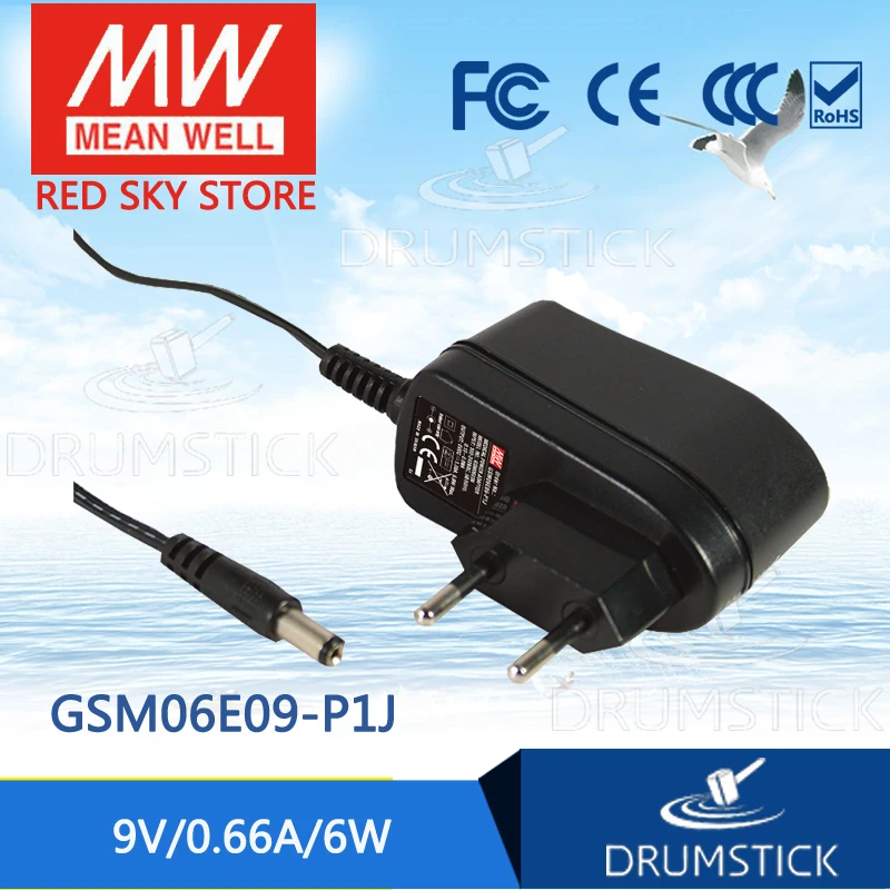 

MEAN WELL GSM06E09-P1J 9V 0.66A meanwell GSM06E 9V 6W AC-DC High Reliability Medical Adaptor