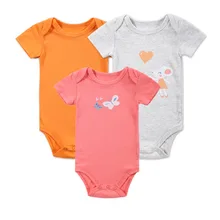 

3pieces/lot Pure Cotton Baby Bodysuit Newborn Clothes Infanti Baby boy Girl Unisex Short Sleeve Babe Underwear Pajamas Cloth