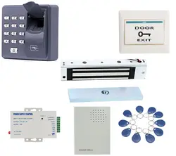 Отпечатков пальцев и RFID ID-карта блокировка дверей Управление доступом 180 кг дверной замок Kit с дверной звонок + 10 метки/10pcv карты