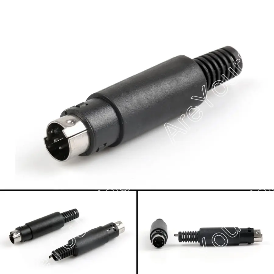 4Pin Adapter Mini DIN Male Plug Jack Socket Connector