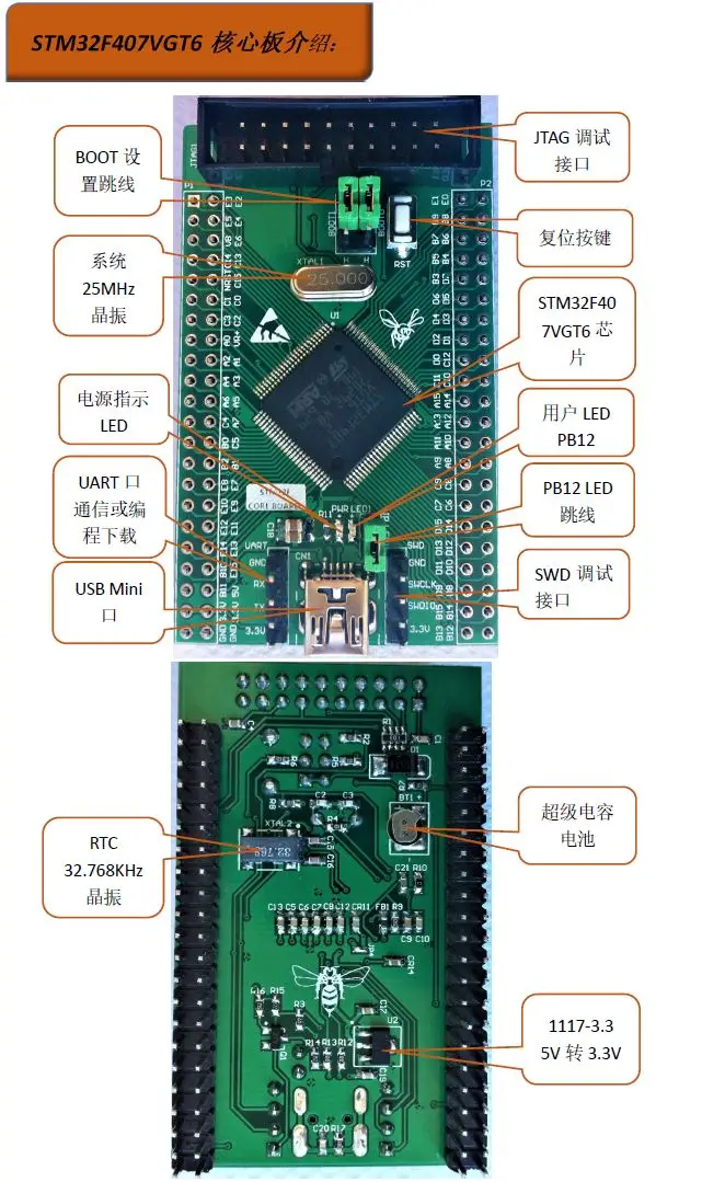 STM32F407 основной плате минимальная Системы STM32F407VGT6 развитию VET6 Мини Доска