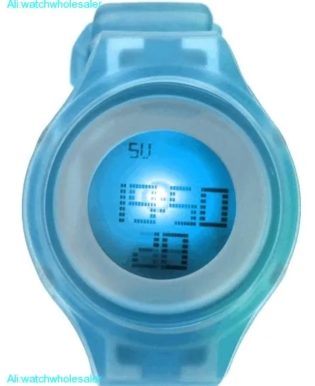 DW363E Chronograph Alarm BackLight Silicone Light Blue Band Unisex Digital Watch