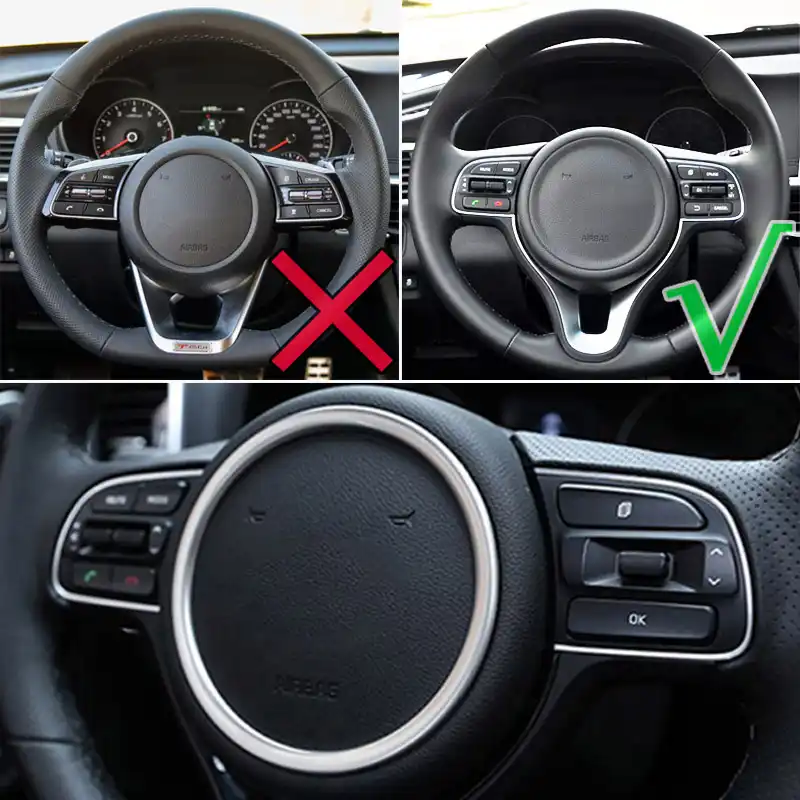 For Kia Sportage 2017 2018 Chrome Steering Wheel Cover Trim Bezel Frame Molding