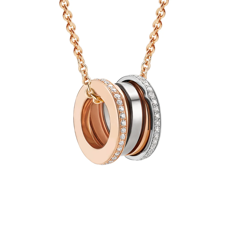 

COSEN Bulgaria B.zero1 Necklace Diamond Rose Gold Spring necklace Roman Numerals Jewelry for Womens Gift Birthday Present