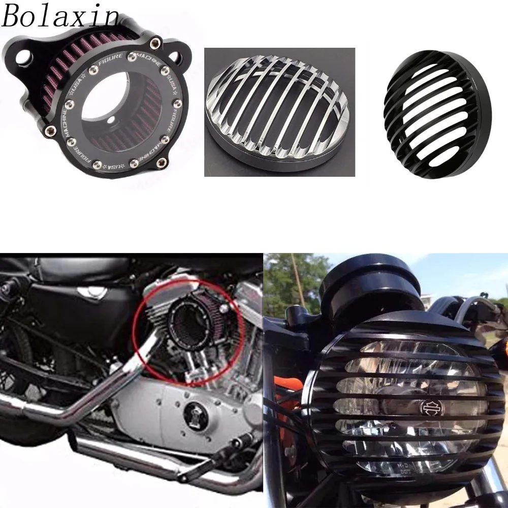 New Bolaxin Motorcycle Air Cleaner Intake Filter+Headlight Lamp Mesh