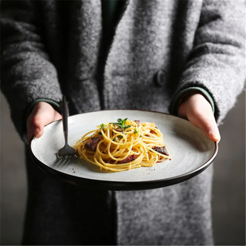 

NIMITIME Ceramic Dish Plate Home 10 Inch Large Pasta Steak Dish Western Dinner Plate Tableware