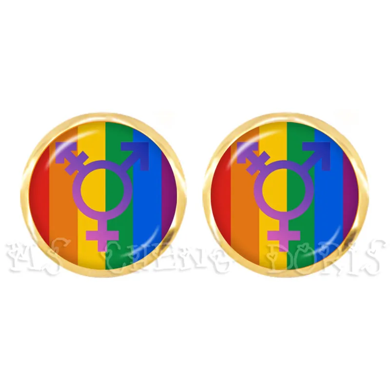Радужный Флаг ЛГБТ Серьги нетрадиционной браслеты с подвесками из нержавеющей