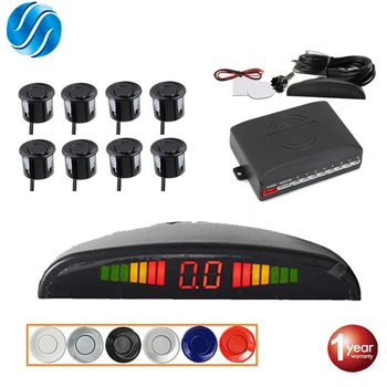 

SINOVCLE Car Parking Sensor Kit 8 Sensors 22mm Backlight LED/LCD Display Reverse Backup Radar Monitor Detector System 6 Colors