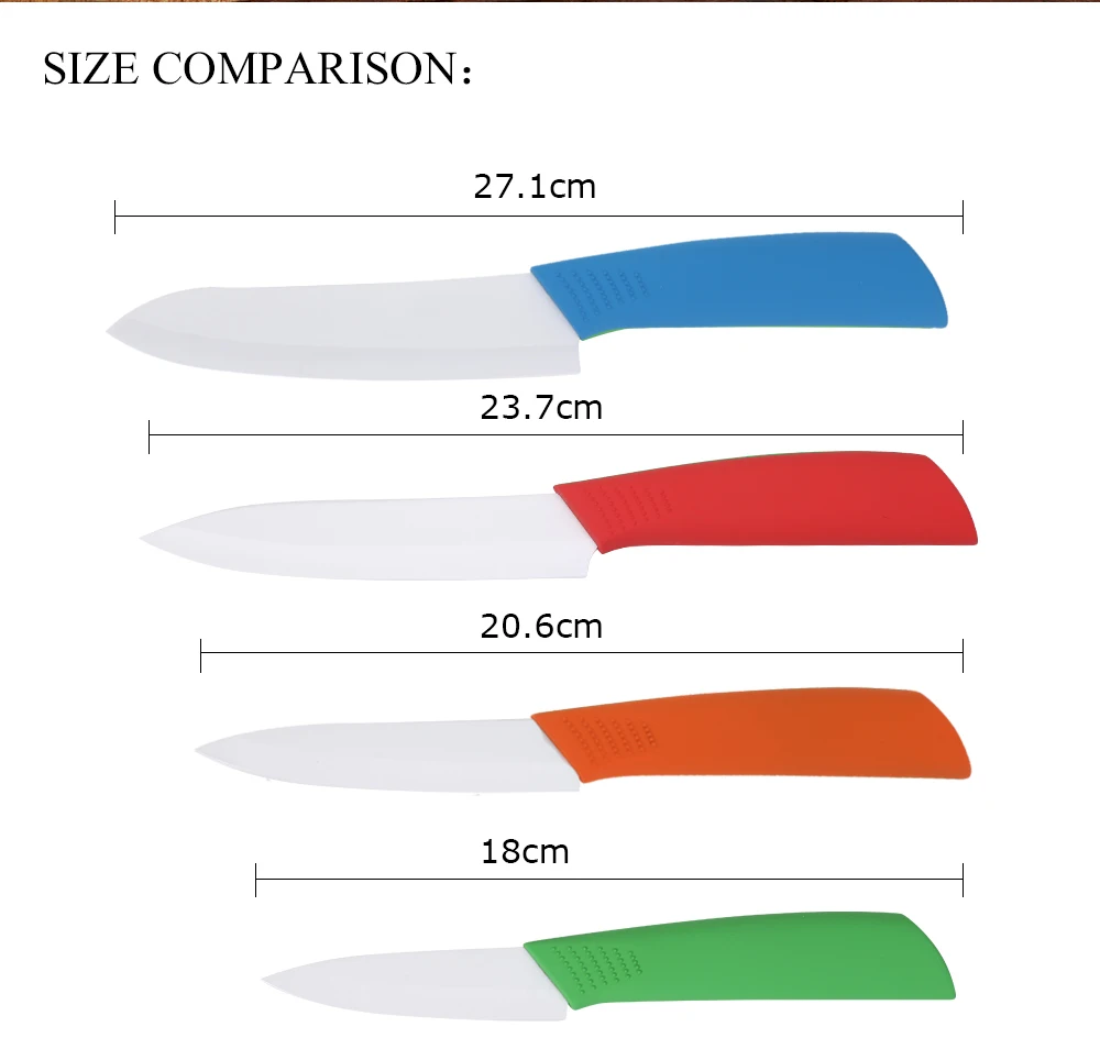 Кухонные ножи, керамические ножи, 3, 4, 5, 6 дюймов, циркониевые белые лезвия для очистки овощей, фруктов, мяса, красочные ручки, набор керамических ножей для приготовления пищи