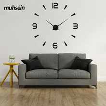 2017 New 3D  Wall Clock digital wall clock Fashion Living Room Clocks Large Wall Clock DIY Decoration saat Acrylic