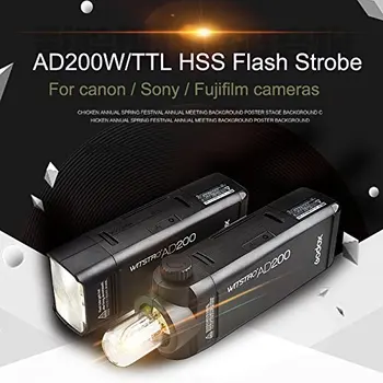 

Godox AD200 200w 2.4G TTL Flash for C Cameras +Xpro-C xpro TTL Wireless Triggers 1/8000s HSS 5 Dedicated Group Buttons CD50