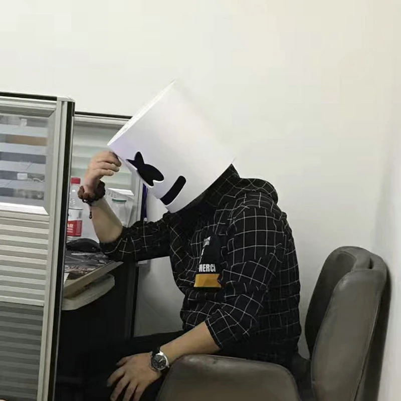 Горячая мульти MarshMello маска диджея Tijs Michiel Verwest светодиодный светильник шлем на всю голову Хэллоуин косплей ПВХ маски Вечерние