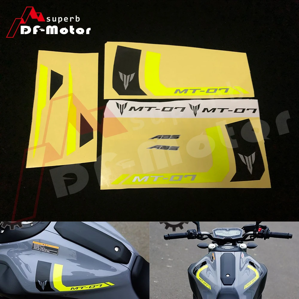 

Fit for YAMAHA MT 07 MT07 Decals Reflective Stickers Rim Stripes MT-07 High Quality Motorcycle Racing Sticker DIY Yellow black