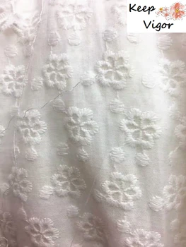 

NEW! factory directing sale (1yard) 100% cotton white good quality full embroidery fabric for lady dress wedding party lace