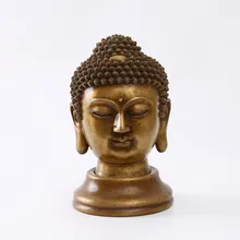 Настоящая китайская бронза дзэн Будда Голова Украшения модель комнатная крыльцо Bogujia статуя татхагата бытовые украшения буксир