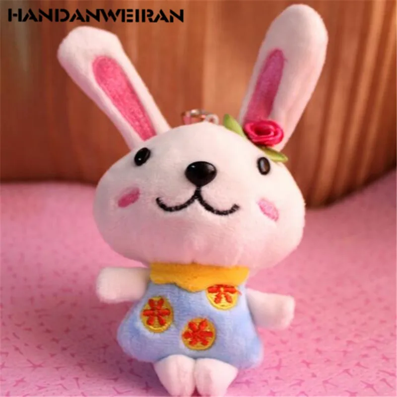 

1PCS Mini Plush Smiley Rabbit Toys Doll Small Pendant Creative Cute Beauty Bunny Toy Dolls For Kids Activity Gift 2019 New 15CM