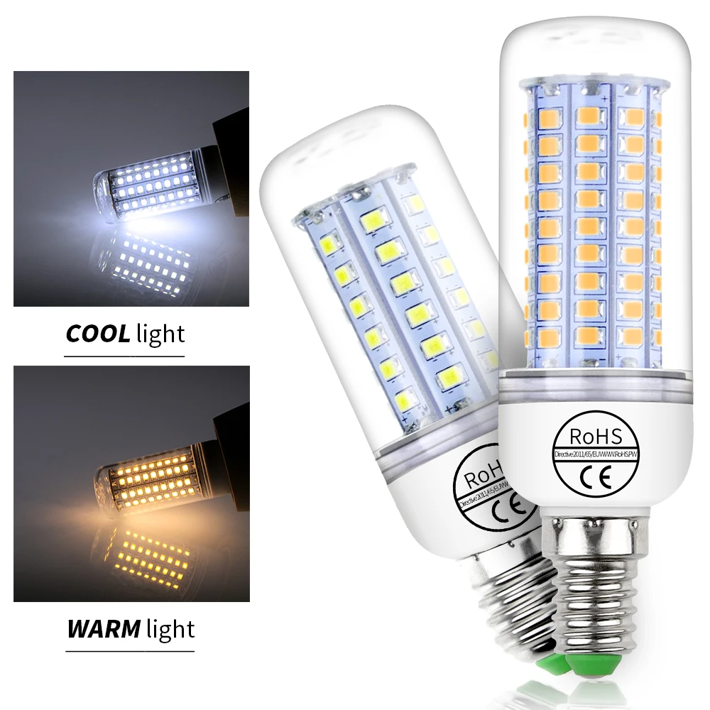 

LED Corn Lamp E27 AC220V LED Light Bulb E14 24 30 36 48 56 69 89 102 leds Decorative home Energy saving Lighting 2835 SMD 5730