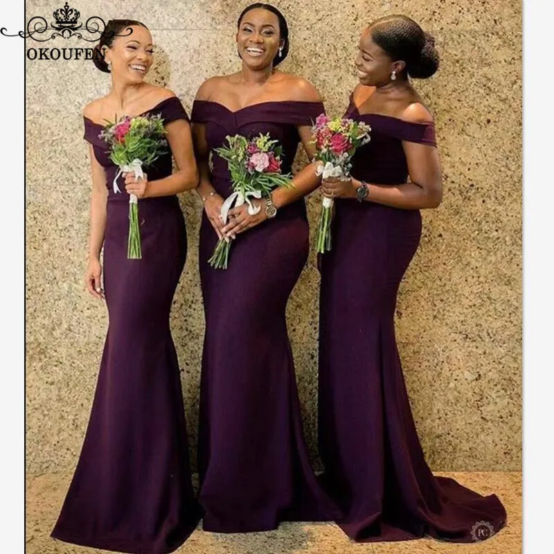 over the shoulder bridesmaid dresses