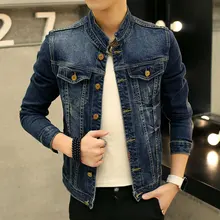 TIGER KNIFE 2017 New Arrival Men Denim Elastic Jacket Scratched Hole Designs Jeans Coats Male Classic Slim Fit Mens Jackets Tops