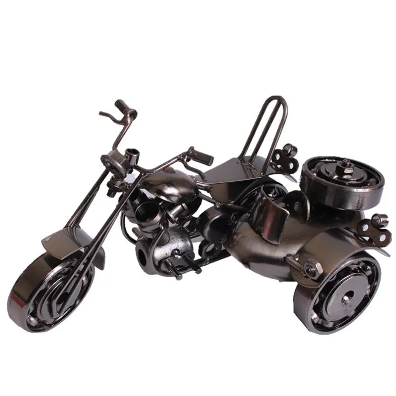 

2018 Vintage Heavy Three-wheel Motorcycle Metal Craft Iron Art Motorcycle Metal Sculpture Decoration Ornament Home Decor For Bar