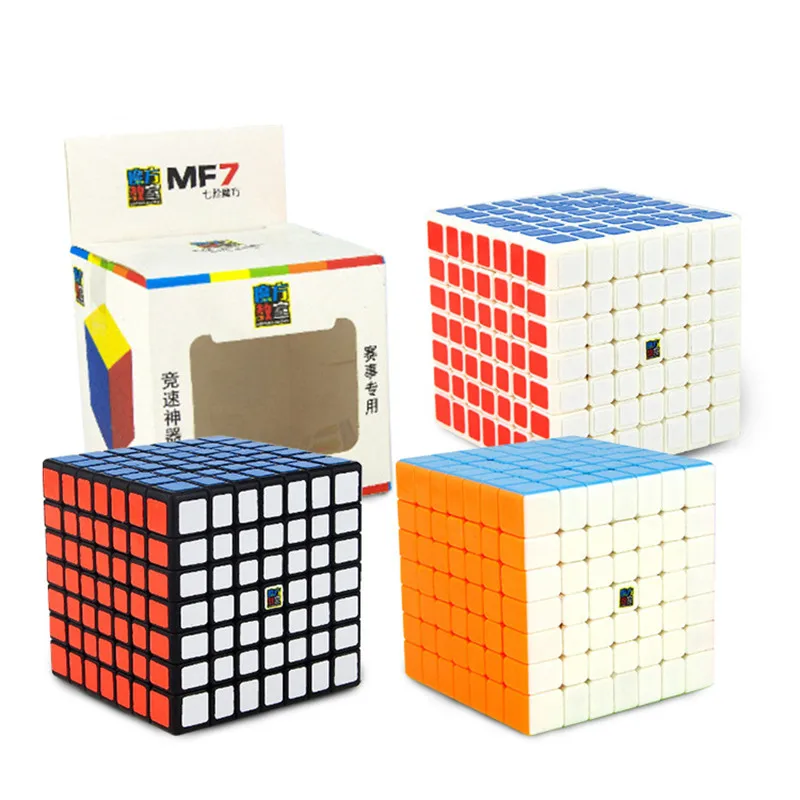

MOYU 71MM MF7 7X7X7 Magic Cube 3 Colors Puzzle Professional Speed Cube Magico Educational Toy For Children Cube With Free Stand