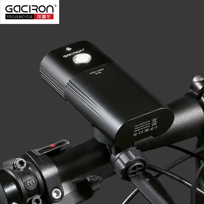 Perfect Gaciron V9D Bicycle Headlight Dual Chips Super Bright Bike L2 LED Lamp Front Lamp 1600Lumens Internal Battery USB Charge 3