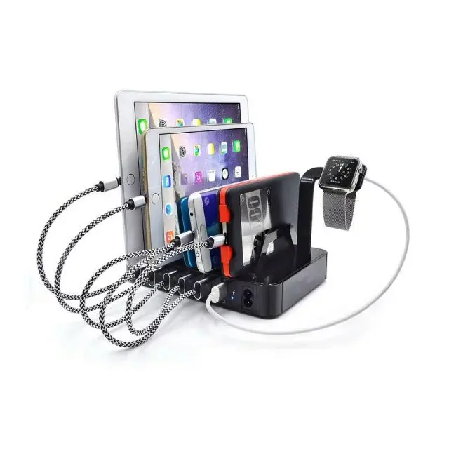 6 портов Мульти USB зарядное устройство концентратор дисплей док станция для