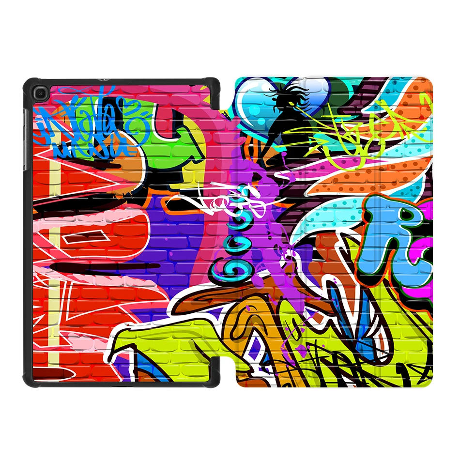 MTT Graffiti Case For Samsung Galaxy Tab A 10.1 inch SM-T510 T515 Slim PU Leather Flip Fold Stand Tablet Cover coque - Color: SS05