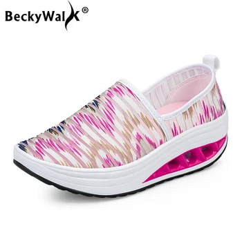 

Women Shoes New Summer Loafers Casual Ladies Shoes Cutouts Breathable Mesh Wedges Platform Trainers Shoes Woman Sneakers WSH3303