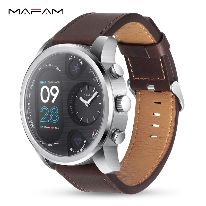 

MAFAM Sport Fitness Tracker Smart watch T3 5ATM Waterproof Blood Pressure oxygen Heart Rate monitor Smartwatch Dual time zone