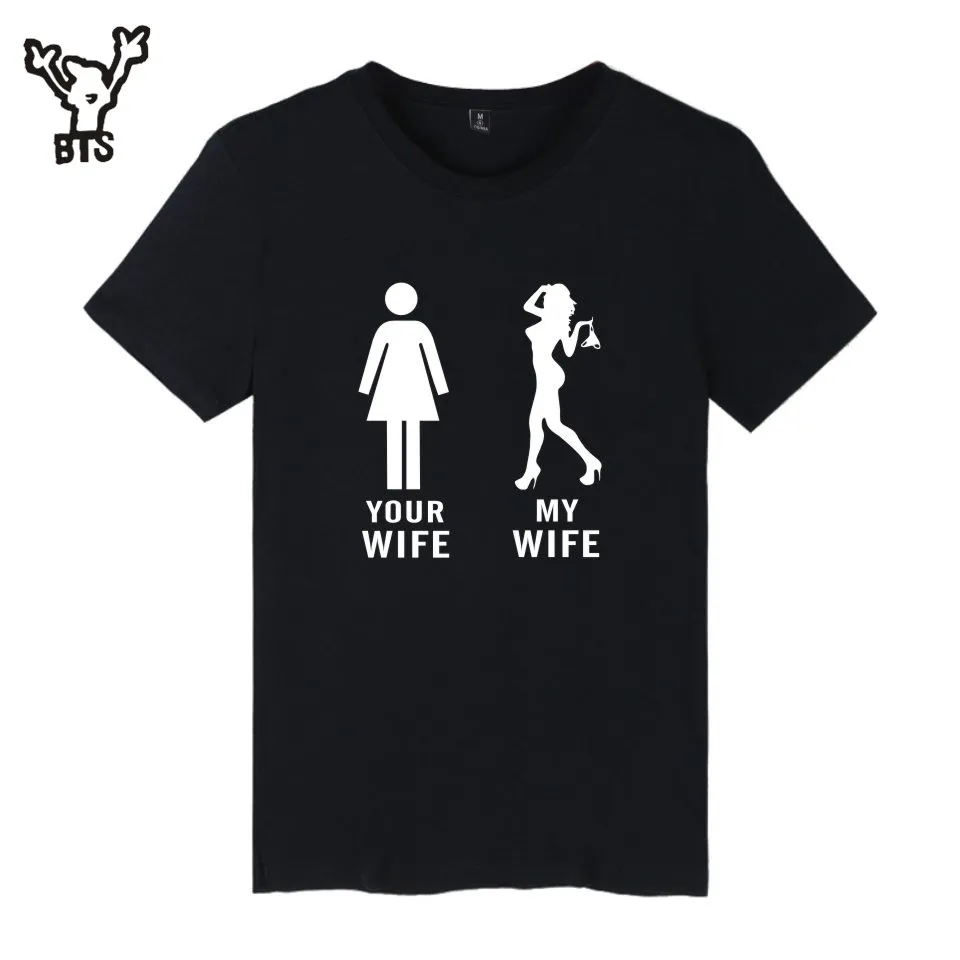 Мужская/Женская футболка с принтом Ваша жена моя жена|tee shirt|t-shirt fashion ment-shirt men |