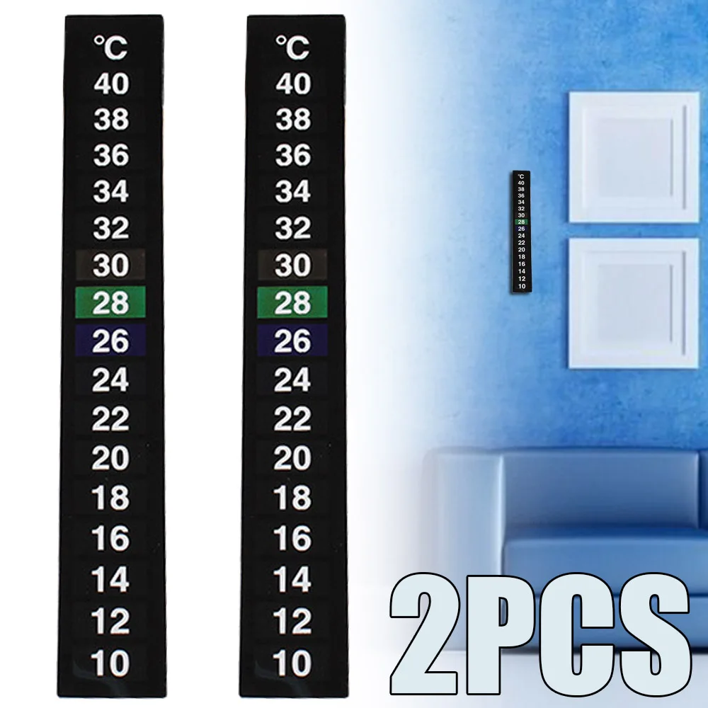 

2Pcs 10-40Celsius Aquarium Thermometer Fish Tank Temperature Sticker Stick-on LCD Adhesive Strip Sticker