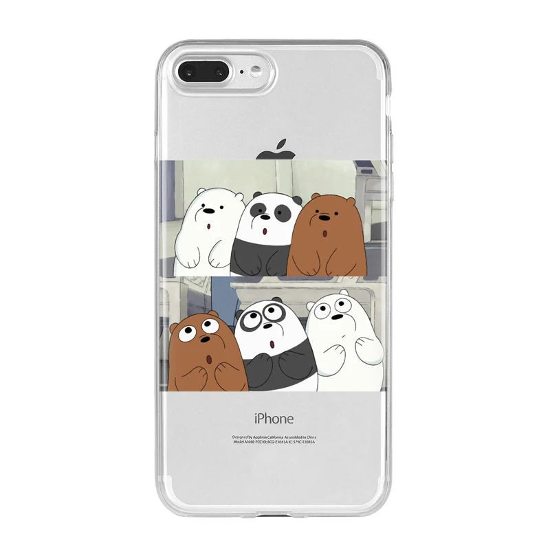 Line Friends коричневый Чехол Miniso We Bare Bears Funda Силиконовый ТПУ чехол для телефона для iPhone 5S, SE 6 6s7 8 Plus X XR XS 11 ProMax - Цвет: TPU