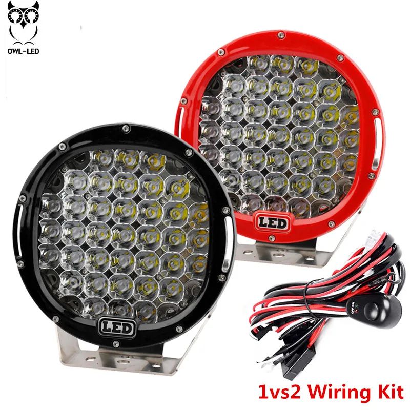 

OWL-LED 2PCS 9inch 185W Led Light Bar Spot Beam Light Pods 12/24V Round Work Light Offroad Lighting for Jeep SUV Boat 4x4 Trucks